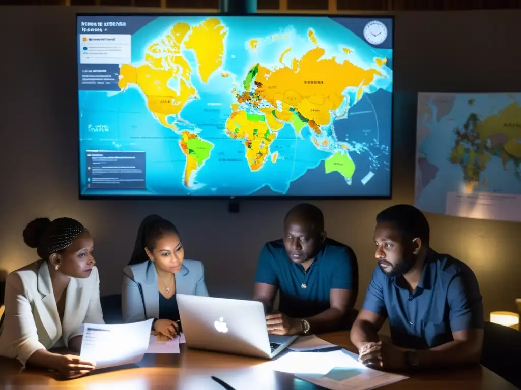 Activistas de derechos humanos: Estrategias de monitoreo en tiempo real Activistas colaboran intensamente en estrategias de vigilancia y reporte en tiempo real para la defensa de los derechos humanos