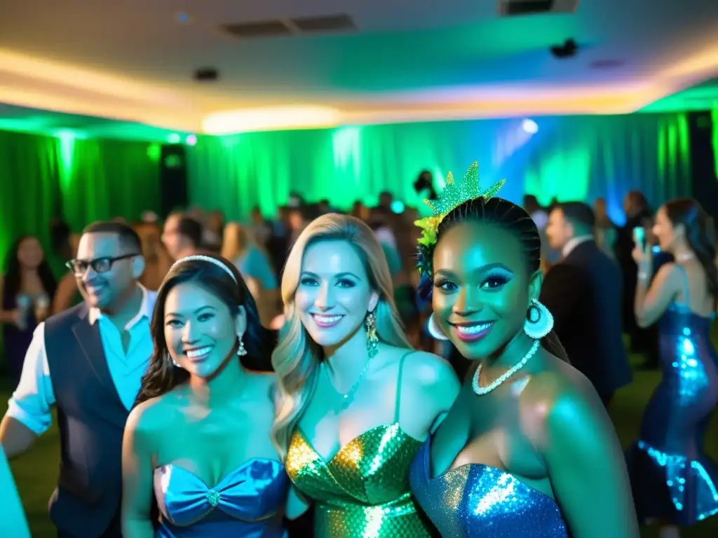 Evento solidario 'Bajo el Mar': alegría y solidaridad en un mar de colores Evento benéfico temático 'Bajo el mar' con asistentes vestidos de criaturas marinas, decoraciones submarinas y actividades creativas