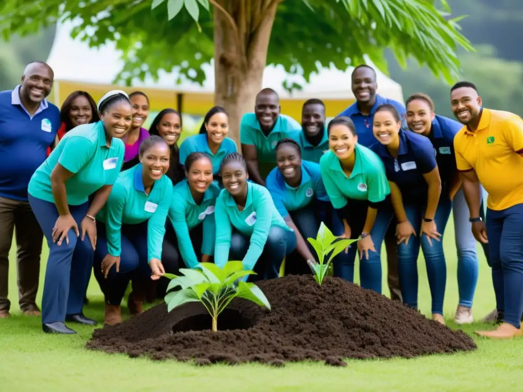 Evento benéfico de conservación ambiental: participación comunitaria Grupo diverso en evento benéfico temático de conservación, con actividades creativas y participantes comprometidos