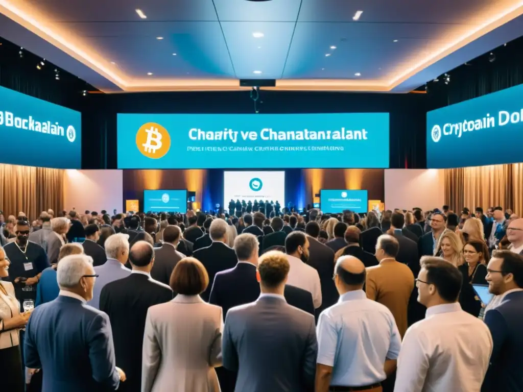 Imagen de innovación en eventos benéficos con donaciones y tecnología blockchain