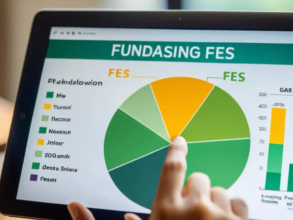 Una mano sostiene un detallado gráfico de costos de plataforma de fundraising