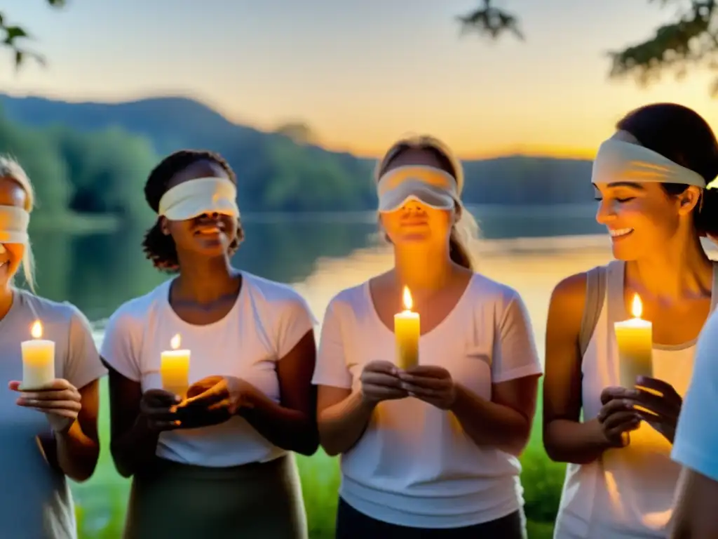 Voluntarios experimentan evento único con velas y vendas en la naturaleza